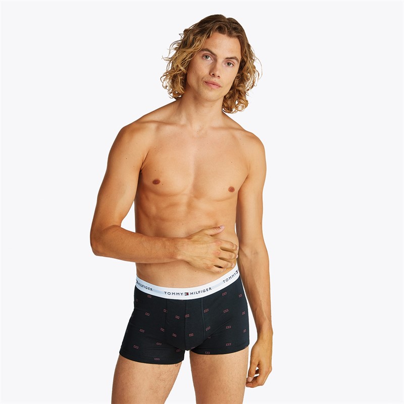 Tommy Hilfiger lot de Trois Slips Homme Noir/Gris Foncé/Rose Drapeau