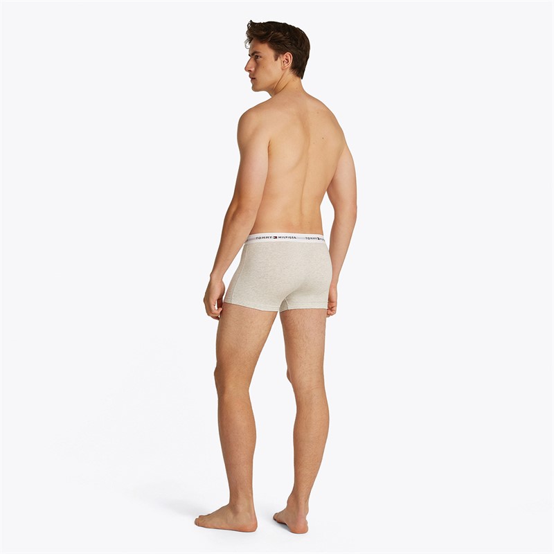 Tommy Hilfiger Heren Drie Pack Trunks Ice Heather / Mil Den / Swt Blue