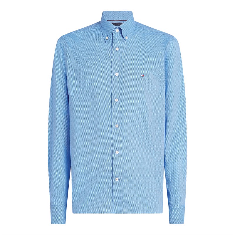 Tommy Hilfiger Chemise Homme Flex Popeline Fausse Manche Longue Night Sky Port