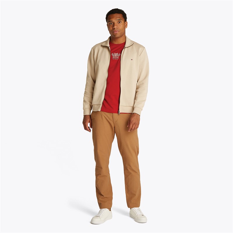 Tommy Hilfiger Heren Essential Intechno Zip Through Sweatshirt Sandelhout