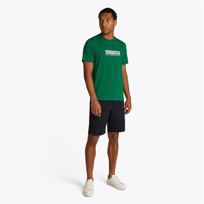 Tommy Hilfiger Heren Kleur Naar Kleur T-Shirt Nouveau Groen