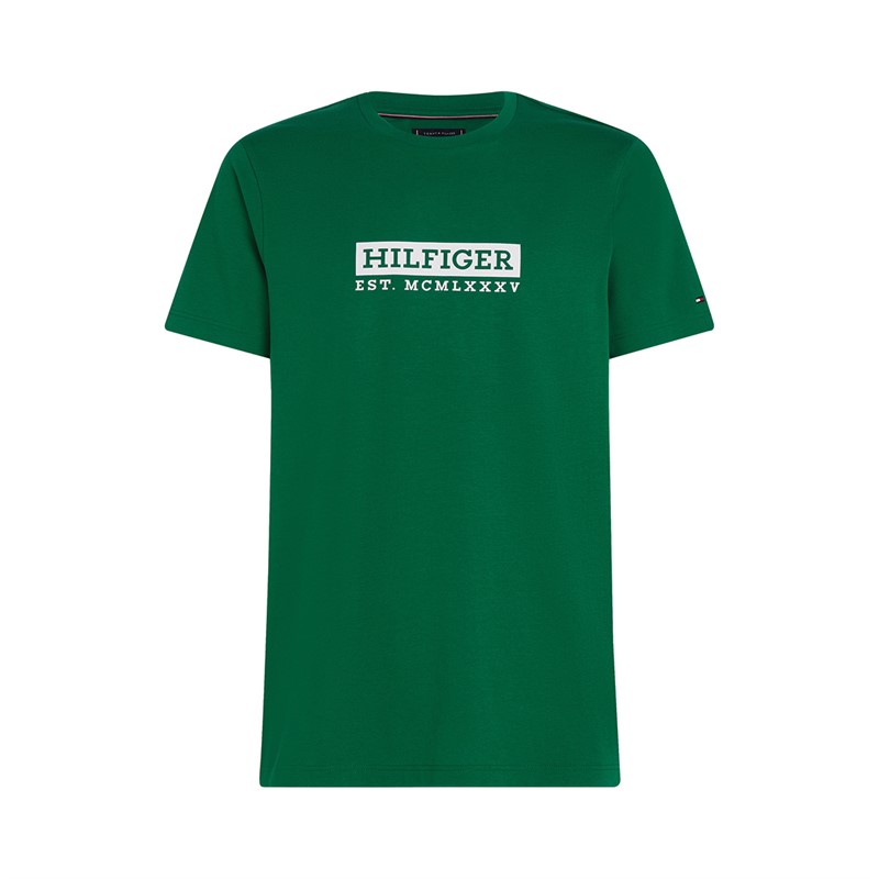 Tommy Hilfiger Heren Kleur Naar Kleur T-Shirt Nouveau Groen