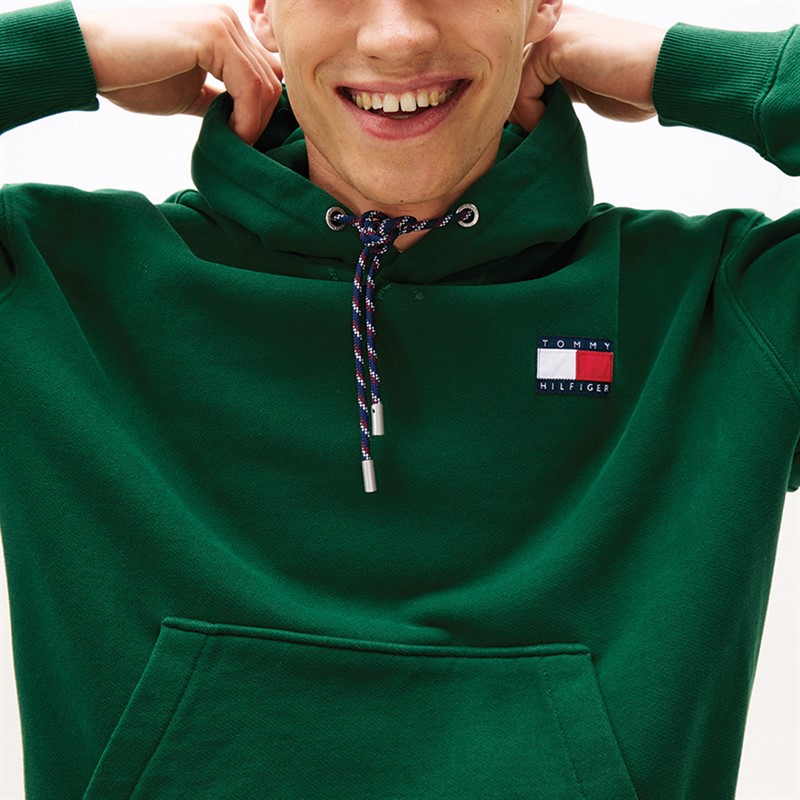 Tommy Hilfiger Heren Pullover Hoodie Sier Groen