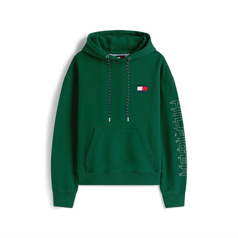 Tommy Hilfiger Heren Pullover Hoodie Sier Groen