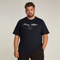 Tommy Hilfiger T-shirt grande taille Homme logo script Ciel Désert