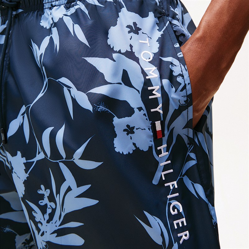 Tommy Hilfiger Heren Zwem Short Bloem Tropic AOP Desert Sky