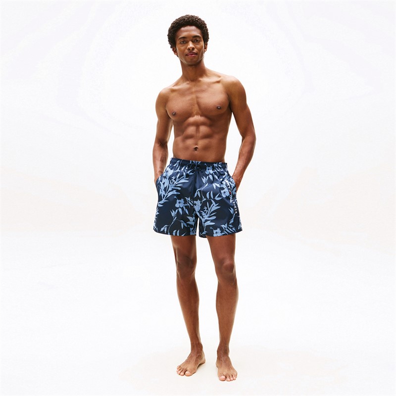 Tommy Hilfiger Heren Zwem Short Bloem Tropic AOP Desert Sky