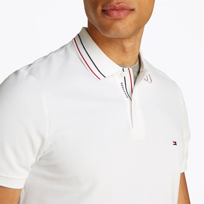 Tommy Hilfiger Heren Plooi Detail Polo Wit