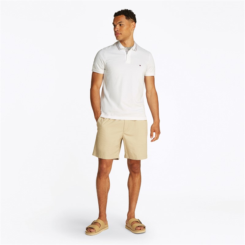 Tommy Hilfiger Heren Plooi Detail Polo Wit