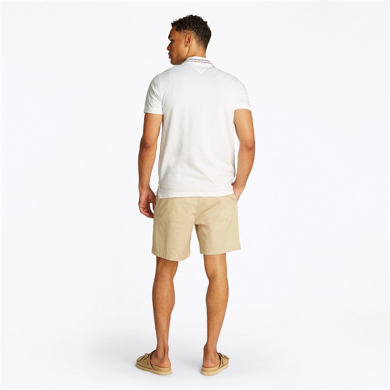 Tommy Hilfiger Heren Plooi Detail Polo Wit