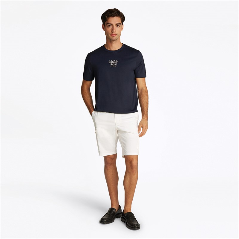 Tommy Hilfiger Heren Crest Embro T-Shirt Desert Sky
