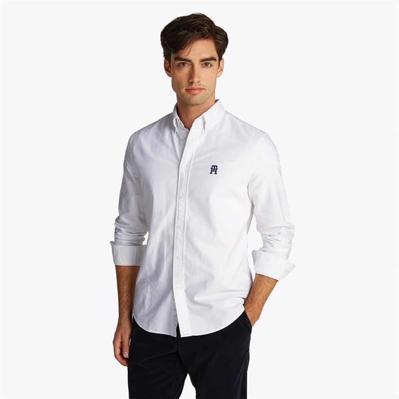 Tommy Hilfiger Heren Heritage Oxford Lange Mouw Overhemd Optisch Wit - Maat L