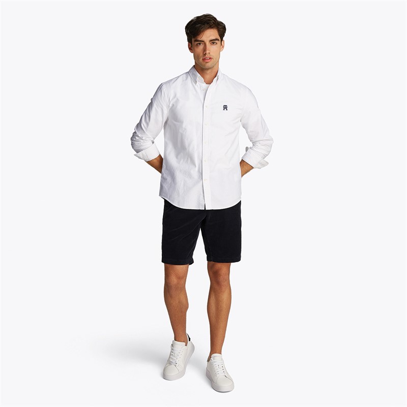 Tommy Hilfiger Heren Heritage Oxford Lange Mouw Overhemd Optisch Wit