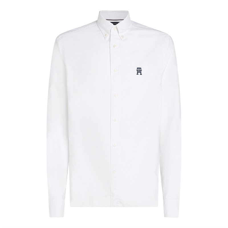 Tommy Hilfiger Heren Heritage Oxford Lange Mouw Overhemd Optisch Wit