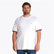 Tommy Hilfiger T-shirt rayé global grande taille Homme blanc