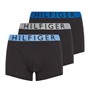 Tommy Hilfiger Heren Drie Pack Trunks Vibrant Indigo/Antiqe Zilver/Blue Spell