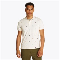 Tommy Hilfiger Polo Régulier Homme Crème Pétale
