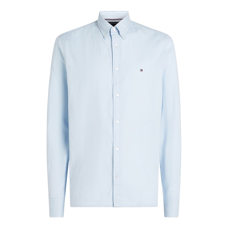 Tommy Hilfiger Heren Flex Dobby Lange Mouw Overhemd Breezy Blauw