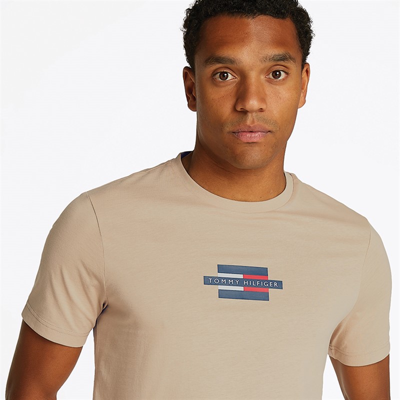 Tommy Hilfiger T-shirt Drapeau Homme Bois de Santal
