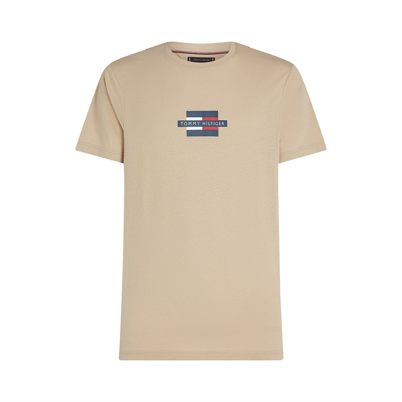 Tommy Hilfiger T-shirt Drapeau Homme Bois de Santal