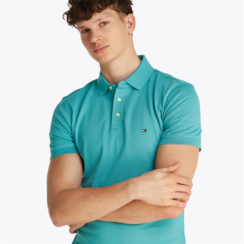 Tommy Hilfiger Heren Slim Polo Hazy Teal