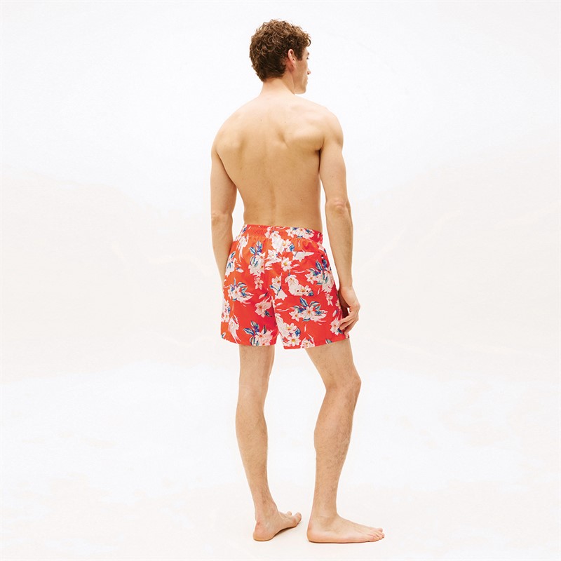 Tommy Hilfiger Short de Bain Homme Imprimé Tropical Orange Vif