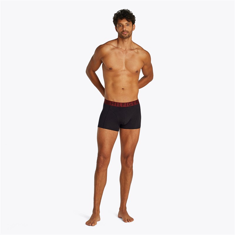 Tommy Hilfiger Heren Drie Pack Trunks Poppy Roze / Medium Rood / Diep Rouge