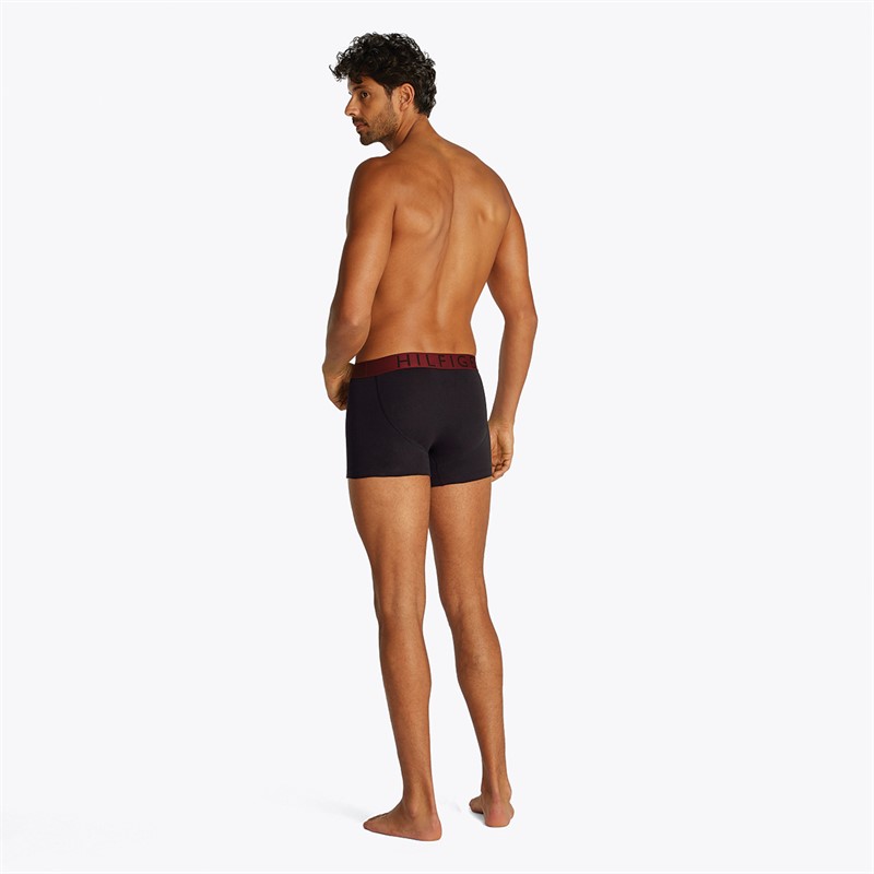 Tommy Hilfiger Heren Drie Pack Trunks Poppy Roze / Medium Rood / Diep Rouge