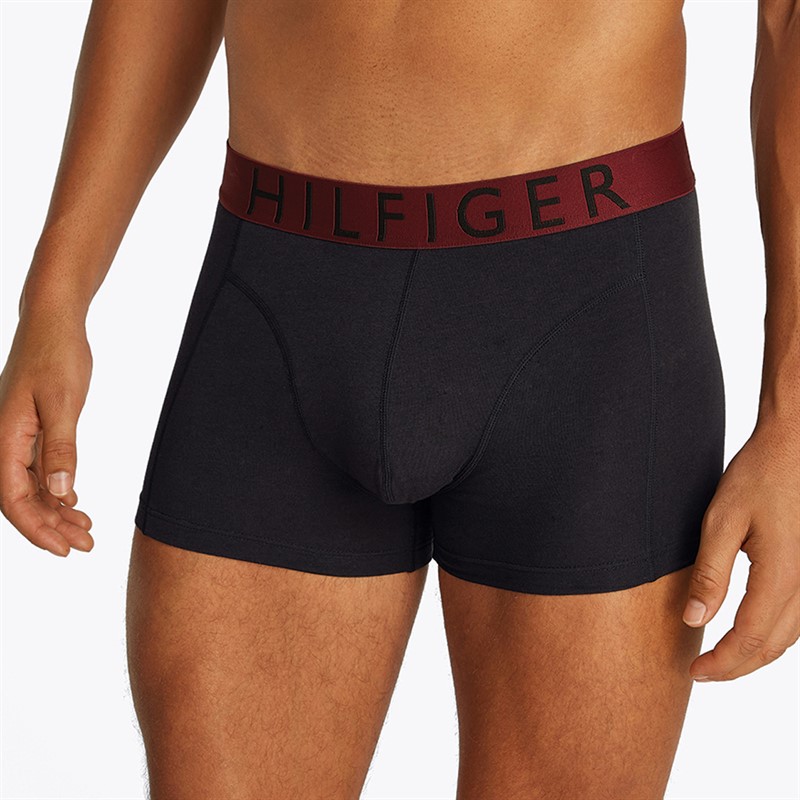 Tommy Hilfiger Heren Drie Pack Trunks Poppy Roze / Medium Rood / Diep Rouge