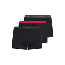 Tommy Hilfiger Mens Three Pack Trunks Black/Dark Ash/Viv Pink