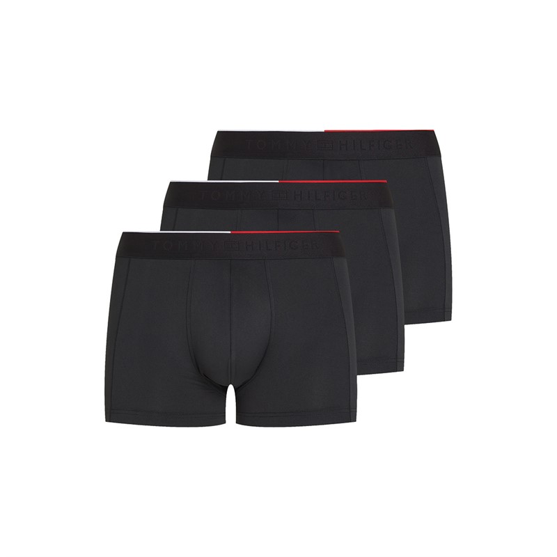 Tommy Hilfiger Mens Three Pack Boxer Trunks Black/Black/Black