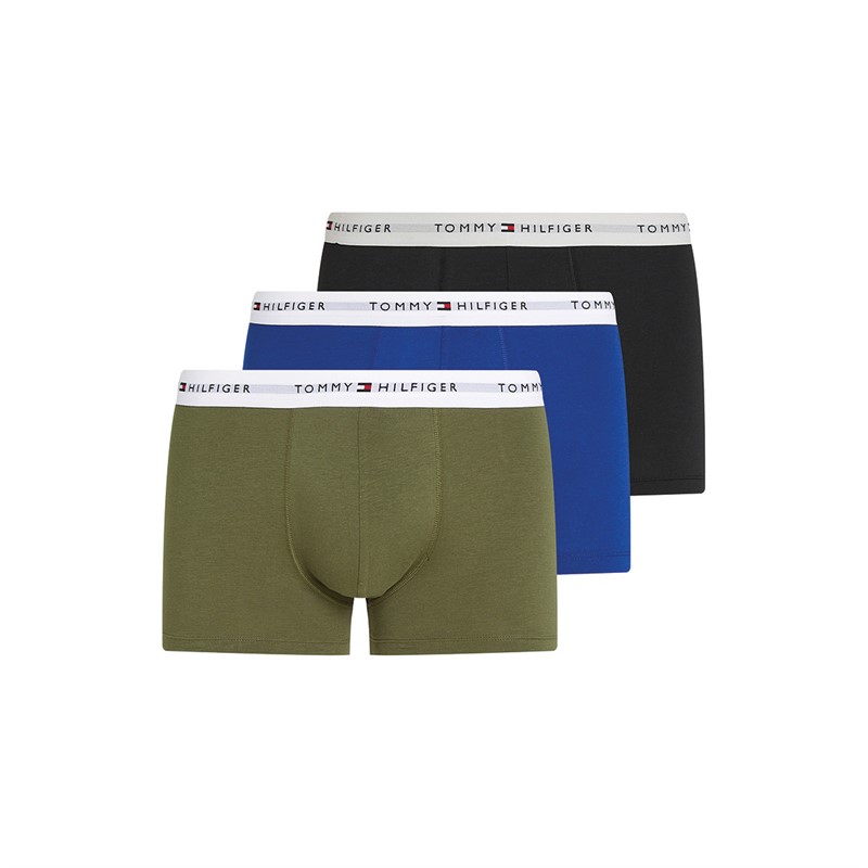 Tommy Hilfiger Mens Three Pack Boxer Trunks Wdg Blue/Black/Utility Olive