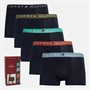 Tommy Hilfiger Mens Five Pack Boxer Trunks Olive/Frt Green/Brk Blue/Cpr Sn/Ds Sky