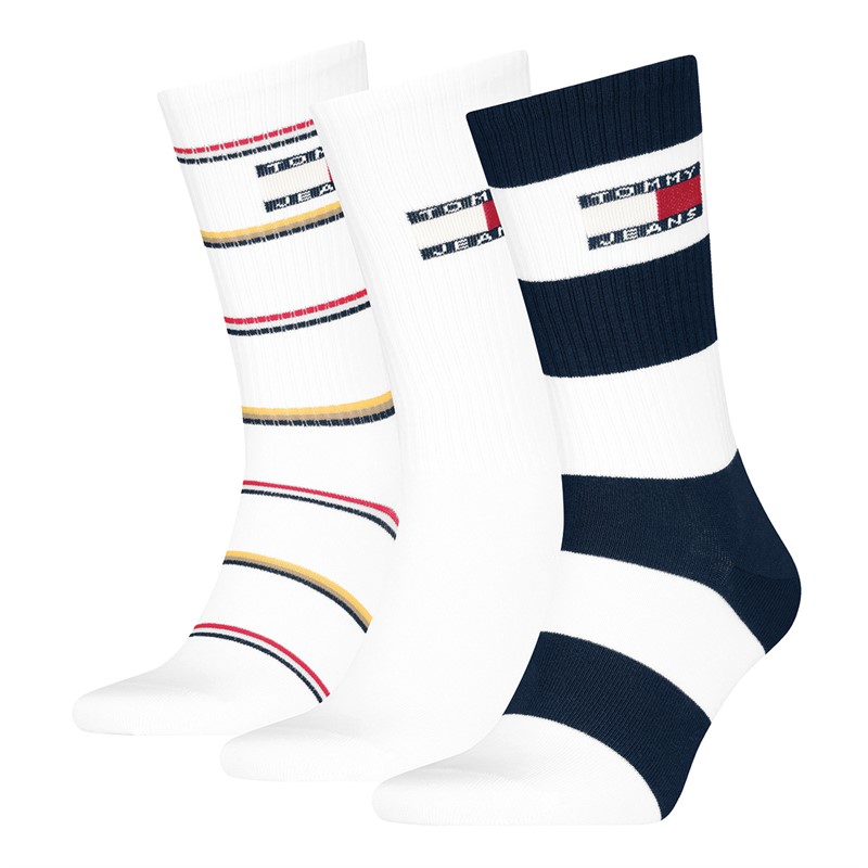 Tommy Hilfiger Three Pack Socks With Gift Box White - Size 35
