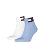 Tommy Hilfiger Flag Two Pack Quarter Socks Light Blue