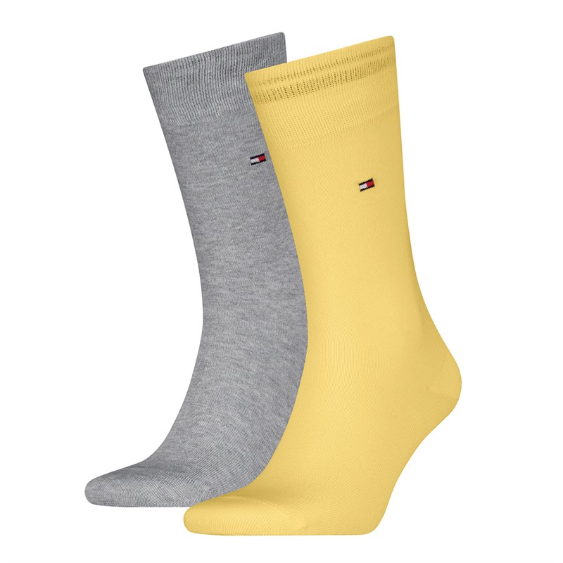 Tommy Hilfiger Mens Classic Two Pack Socks Yellow