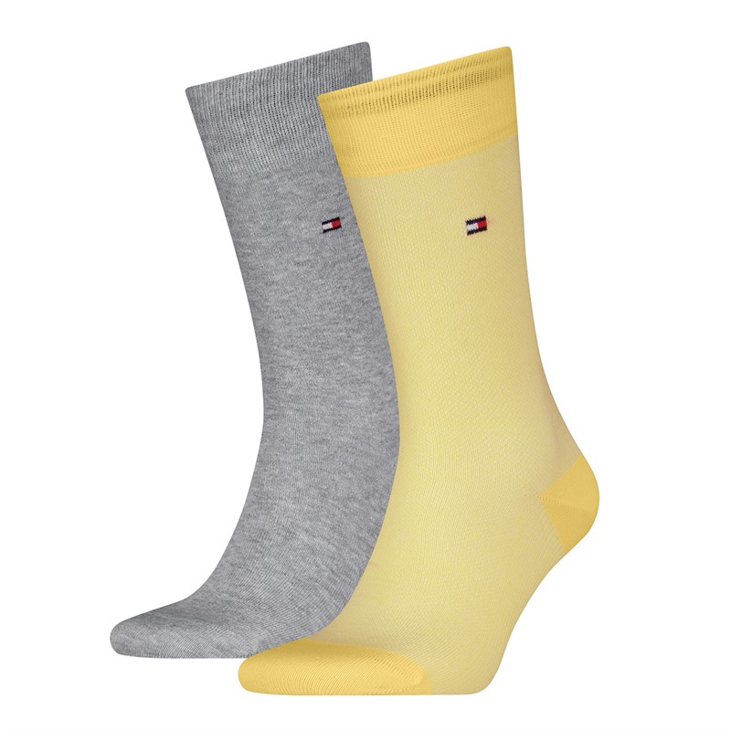 Tommy Hilfiger Mens Birdseye Two Pack Socks Yellow