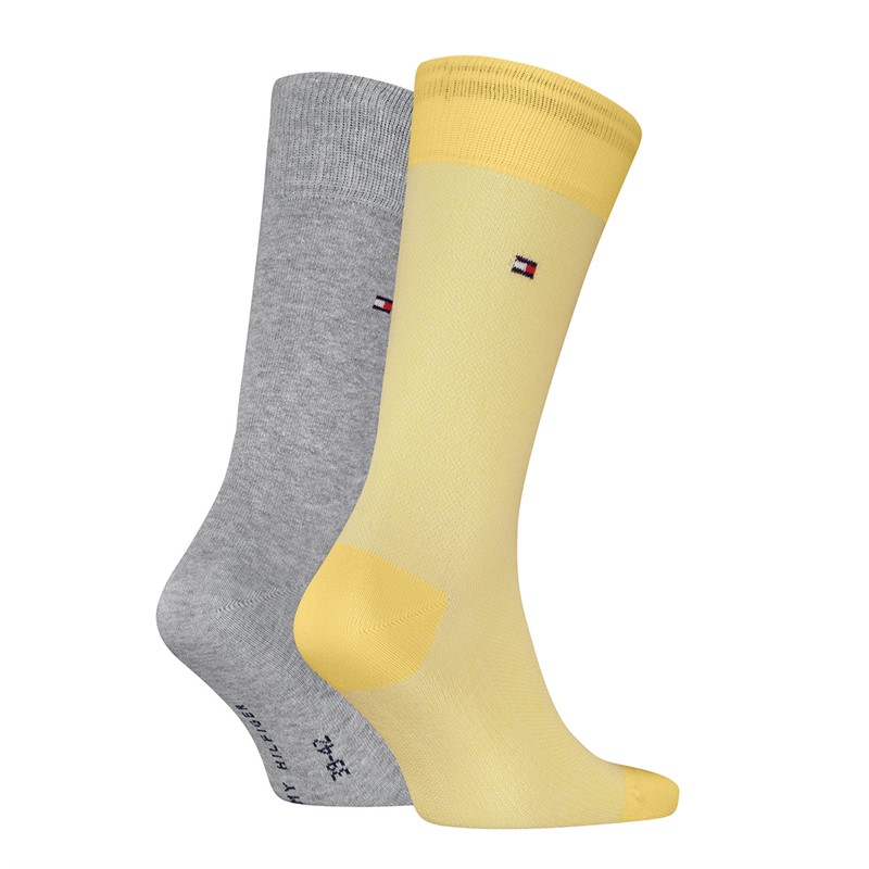 Tommy Hilfiger Mens Birdseye Two Pack Socks Yellow