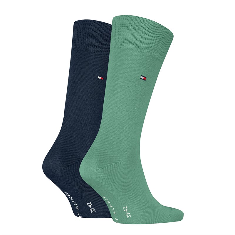 Tommy Hilfiger Mens Classic Two Pack Socks Green