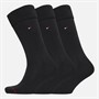 Tommy Hilfiger Mens Three Pack Stripe Socks Black