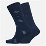 Tommy Hilfiger Mens Two Pack Monogram Socks Vintage Indigo