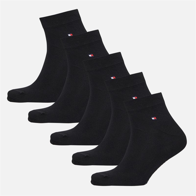 Tommy Hilfiger Mens Five Pack Socks Black