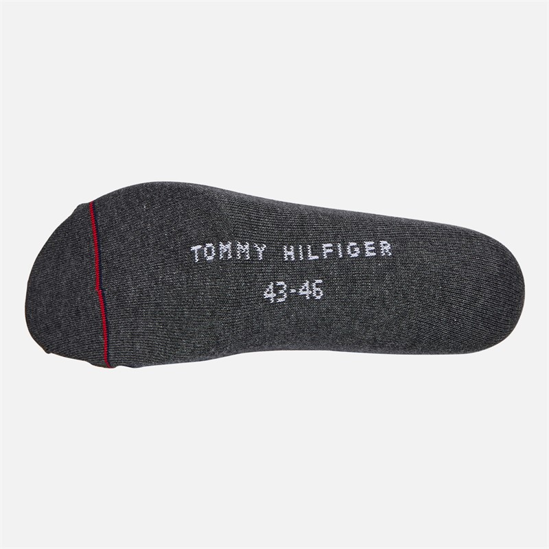 Tommy Hilfiger Mens Three Pack Stripe Socks Anthracite Melange