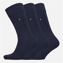 Tommy Hilfiger Mens Three Pack Stripe Socks Dark Navy