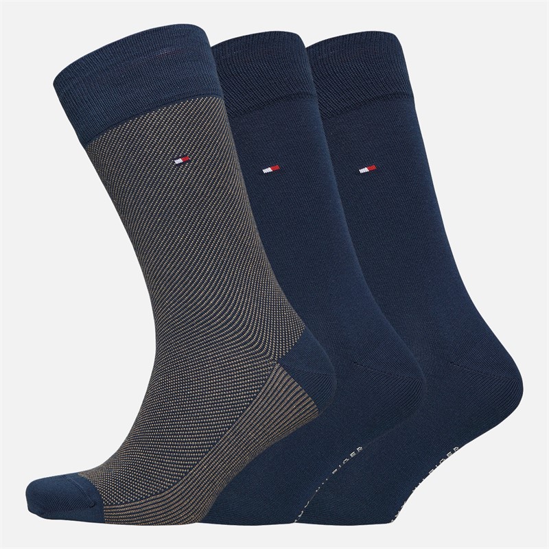 Tommy Hilfiger Mens Three Pack Socks Khaki
