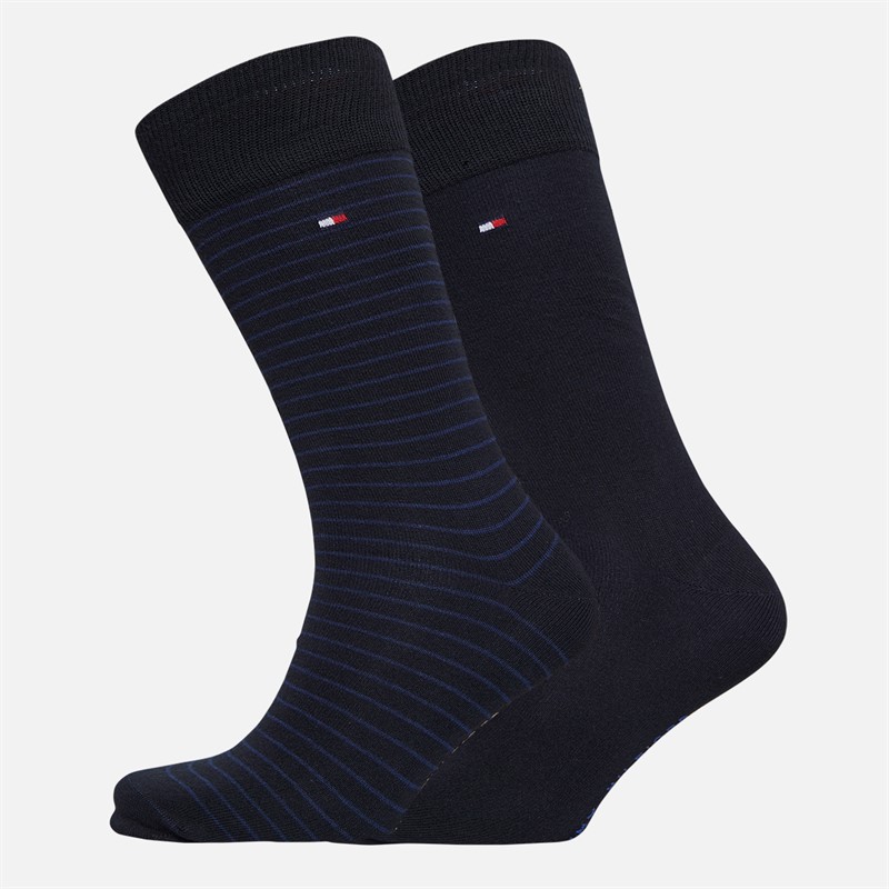 Tommy Hilfiger Mens Two Pack Stripe Socks Tommy Blue