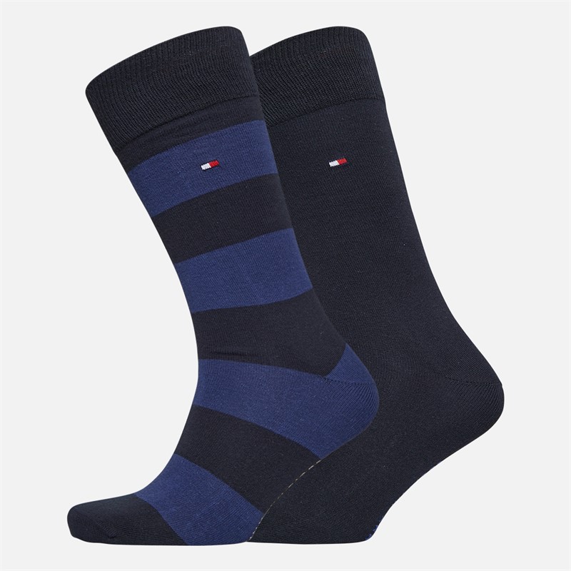 Tommy Hilfiger Mens Two Pack Rugby Socks Tommy Blue