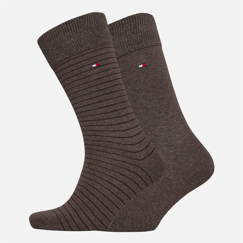 Tommy Hilfiger Mens Two Pack Stripe Socks Oak