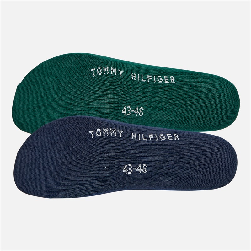 Tommy Hilfiger Mens Two Pack Check Socks Dark Green