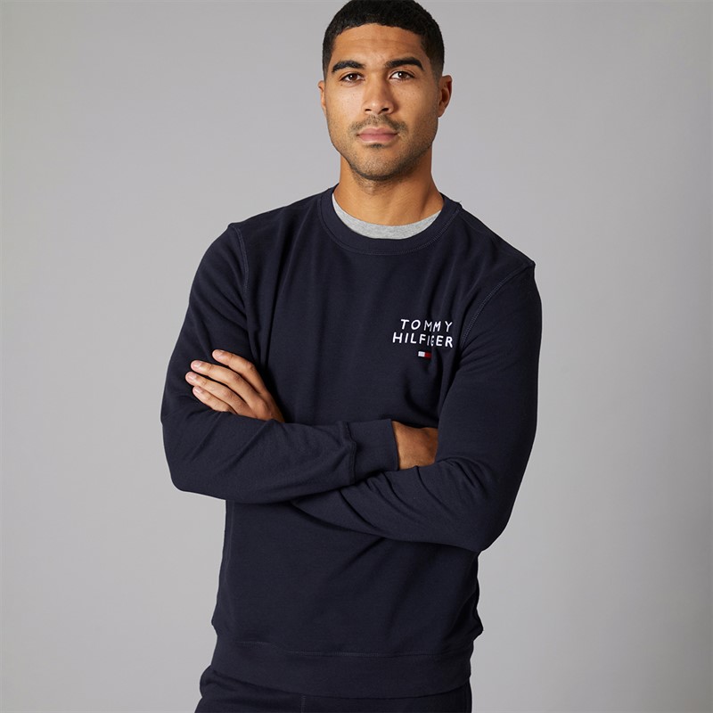 Tommy Hilfiger Mens Lounge Track Sweatshirt Navy Blue